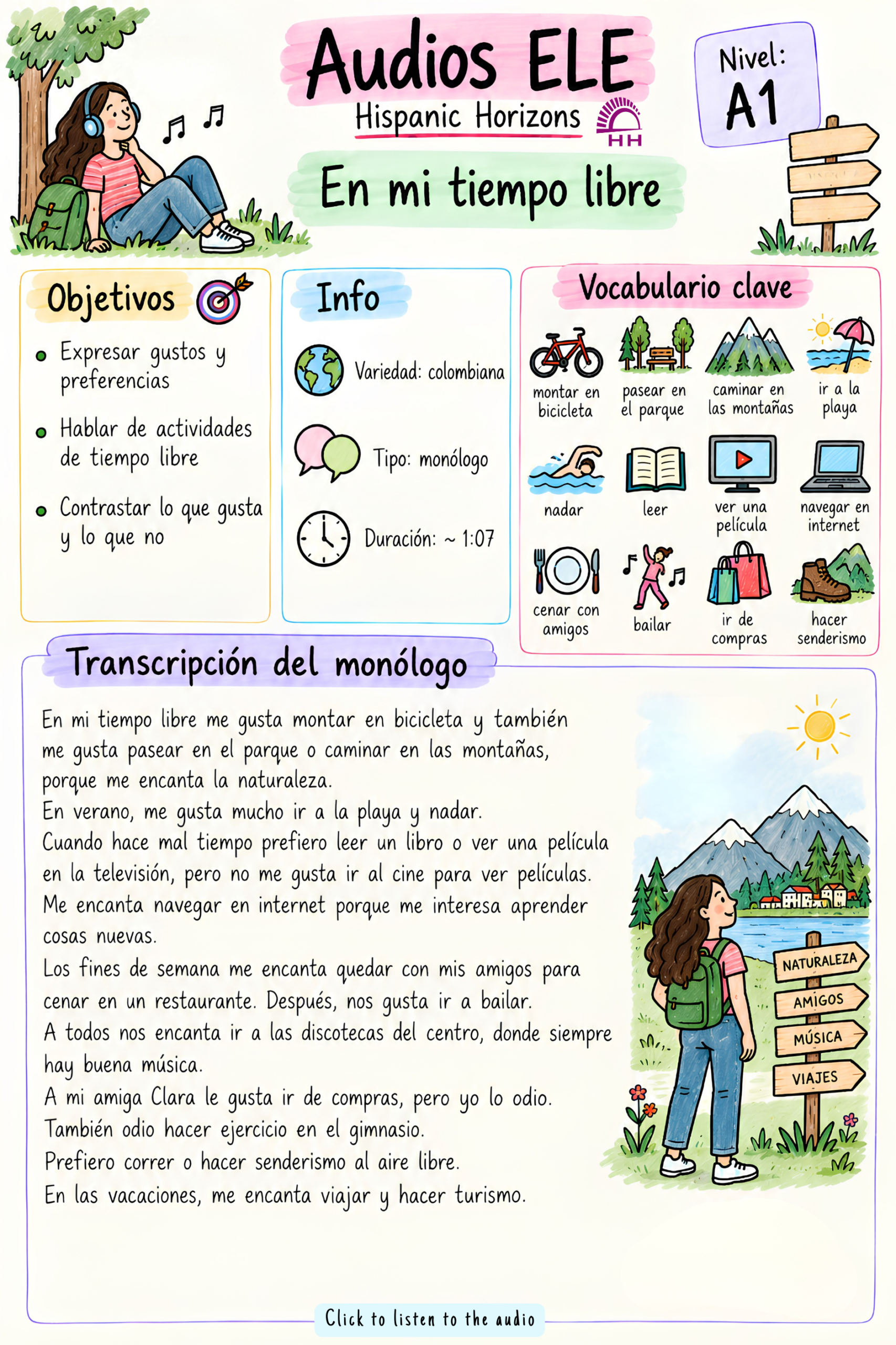 expresar gustos y preferencias. Nivel A1