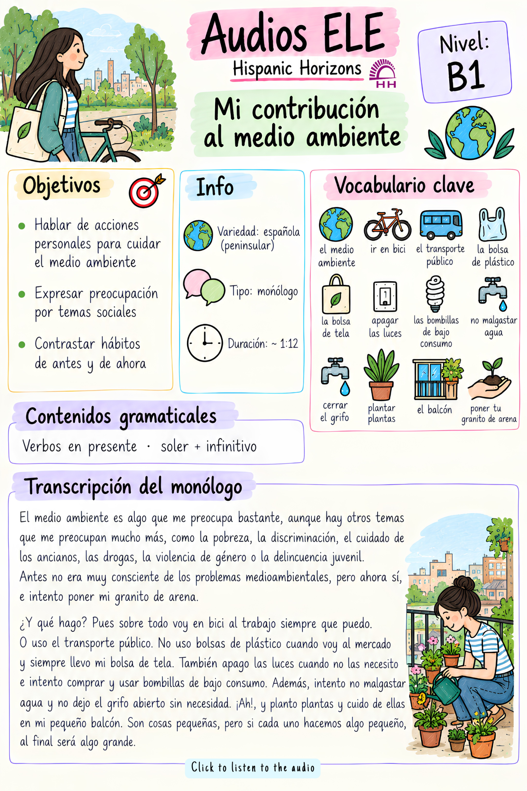 Hablar del medio ambiente B1