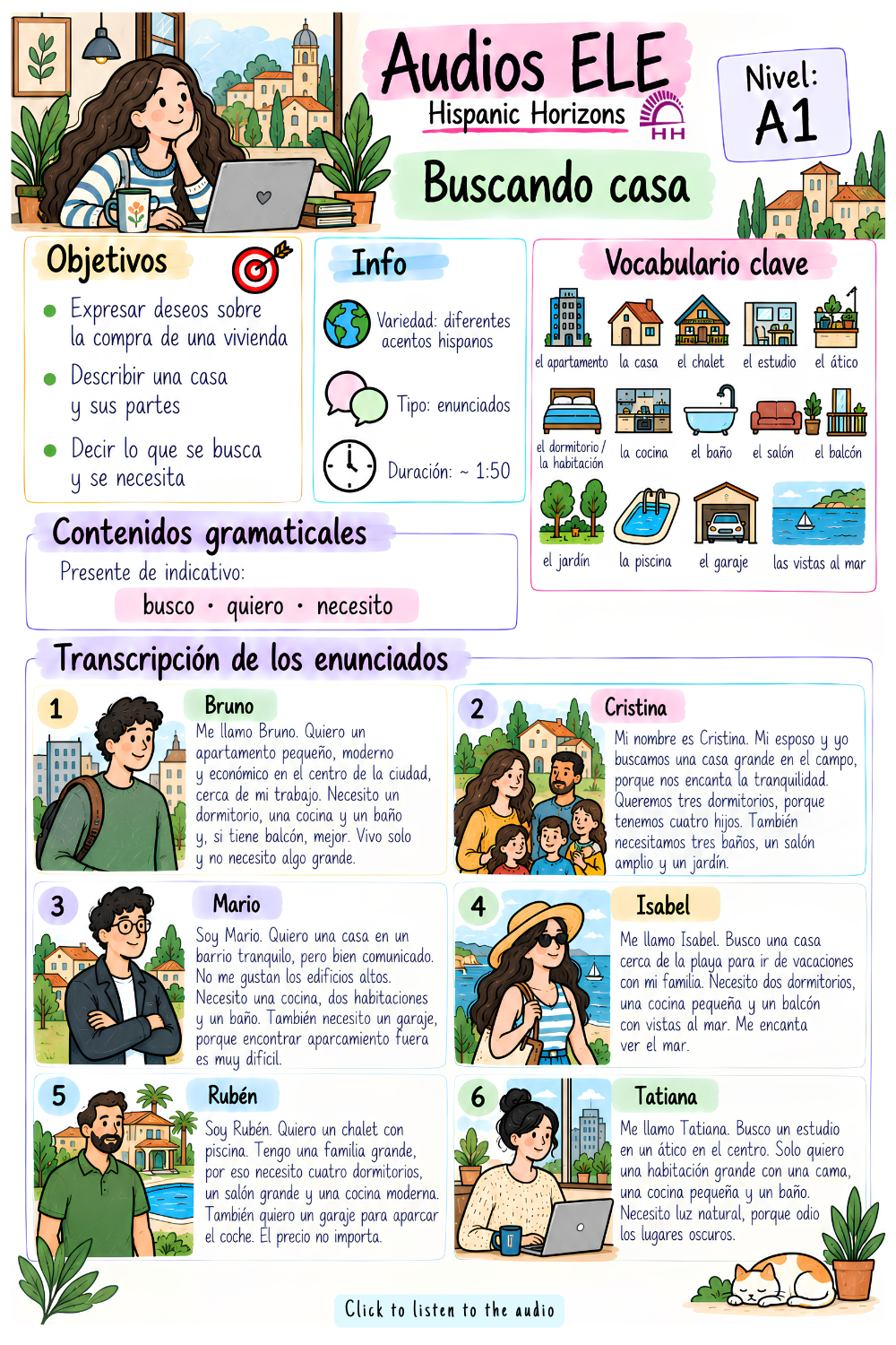 Vocabulario de la casa, audio A1