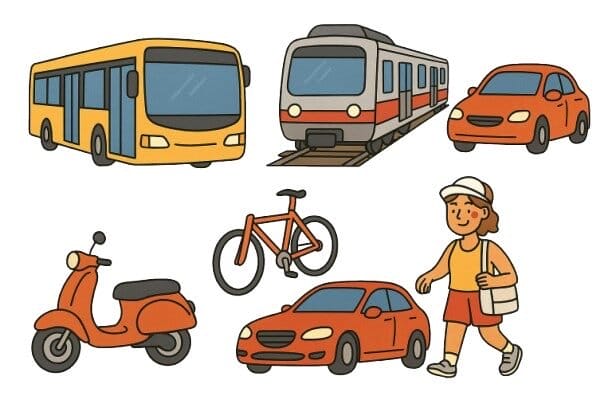 vocabulario de los medios de transporte en español